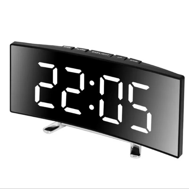 QuietGlow Silent LED Mirror Alarm Clock for Modern Rooms