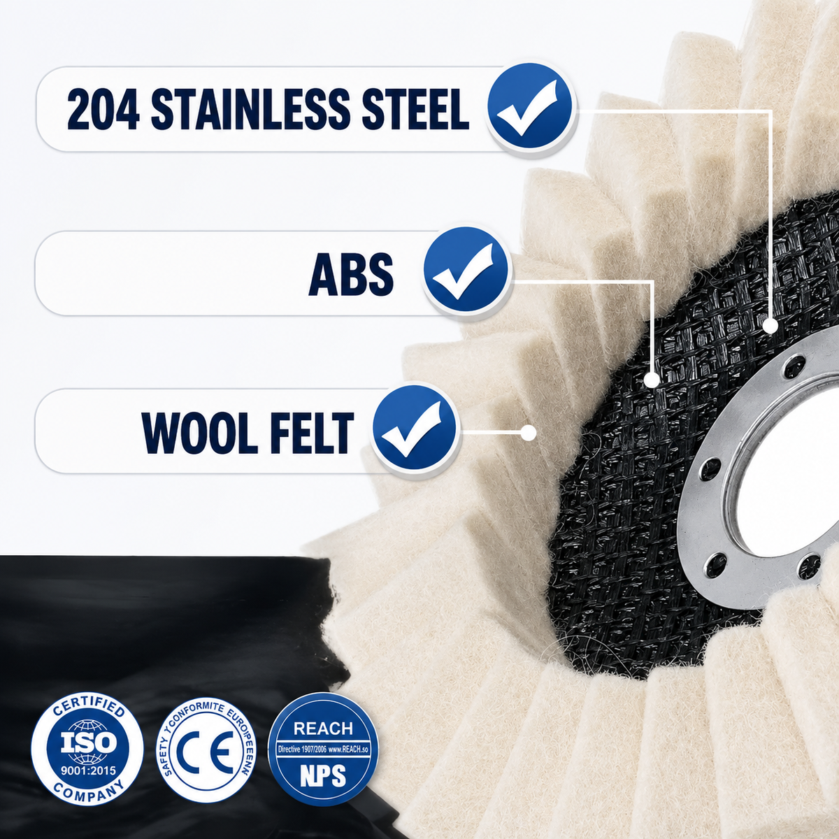 Wool Felt Polishing Disc for 125mm Angle Grinders - Flawless Surface Restoration Pad