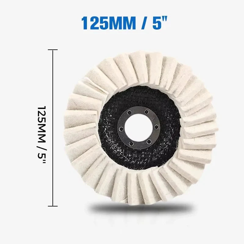 Wool Felt Polishing Disc for 125mm Angle Grinders - Flawless Surface Restoration Pad