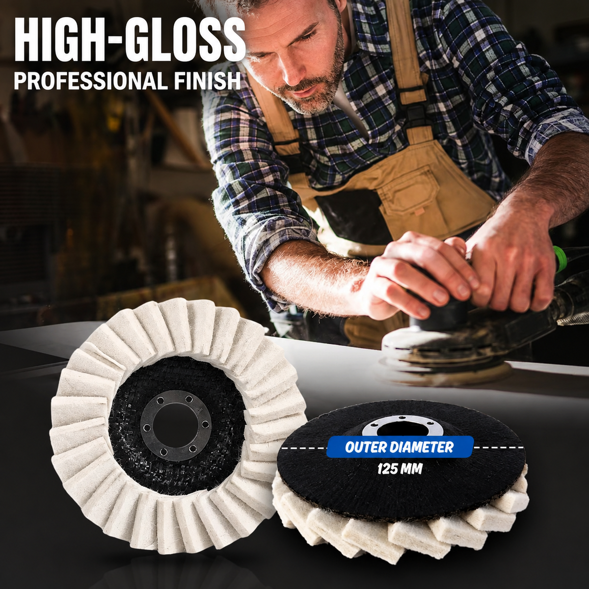 Wool Felt Polishing Disc for 125mm Angle Grinders - Flawless Surface Restoration Pad