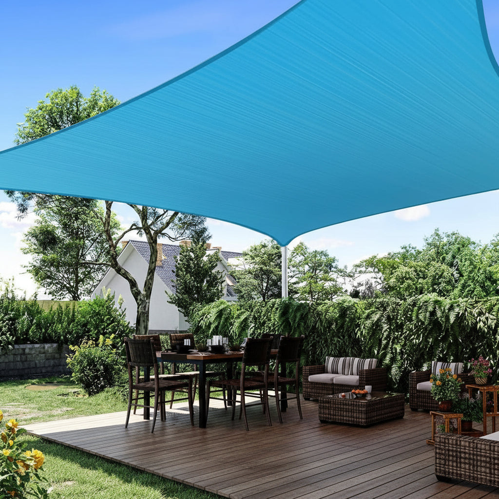 Tear-Resistant UV Protection Shade Sail, 3x4m Rectangular Sunshade for Patio and Garden