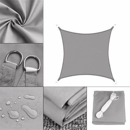 Tear-Resistant UV Protection Shade Sail, 3x4m Rectangular Sunshade for Patio and Garden