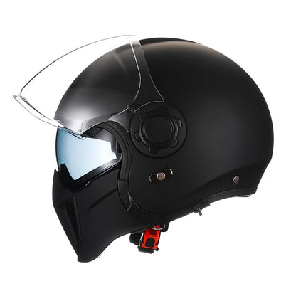 Classic Vintage Modular Motorcycle Helmet with Double Visor, Detachable Chin Guard, DOT and ECE