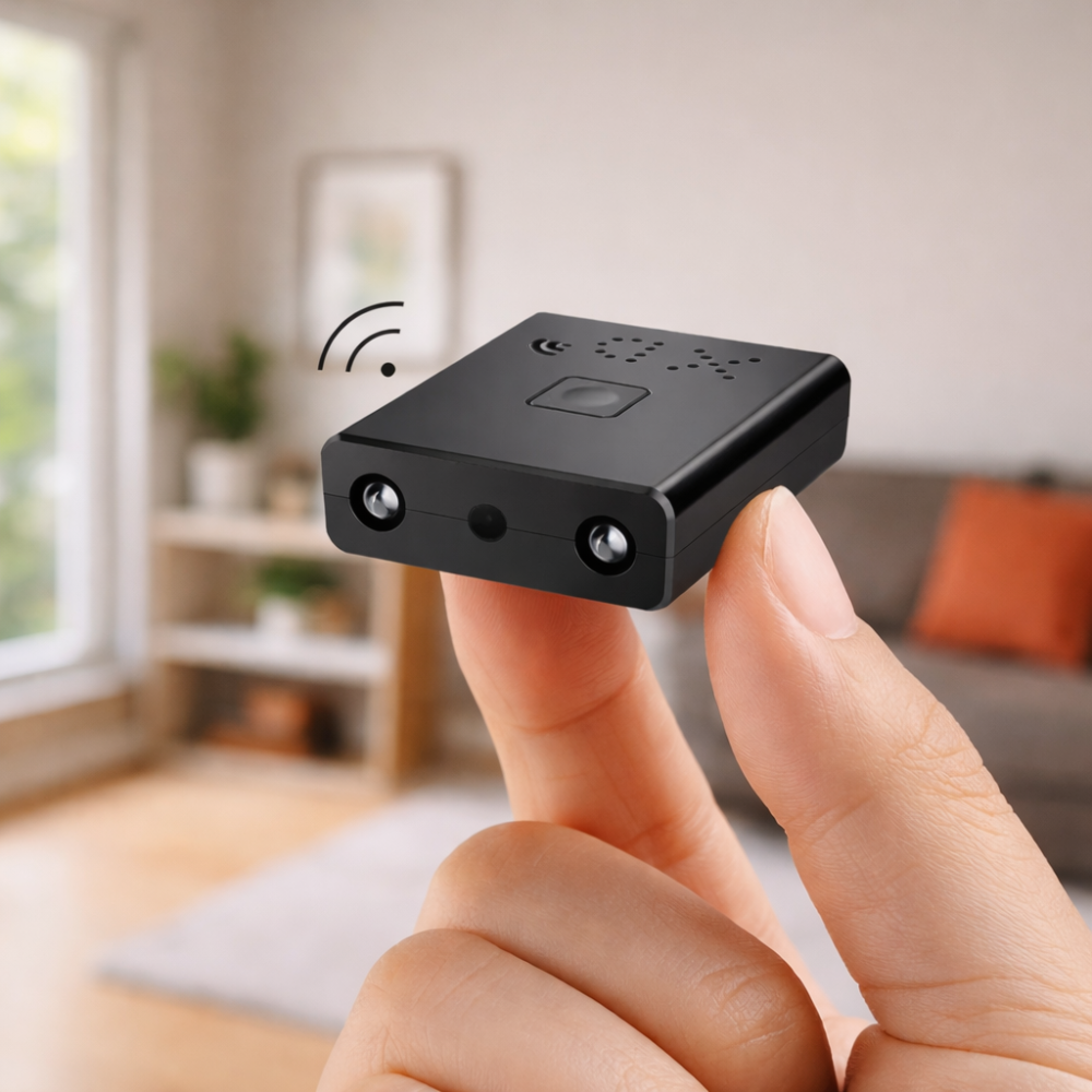 Mini WiFi Security Camera with 120° Wide View, Motion Alerts & 4K Recording Support