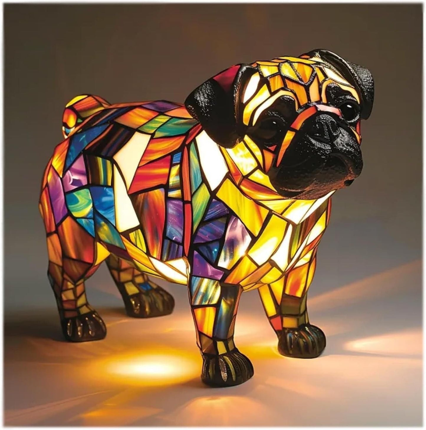 Stained Glass Dog Night Light