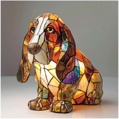 Resin Dog Figurine Table Lamp