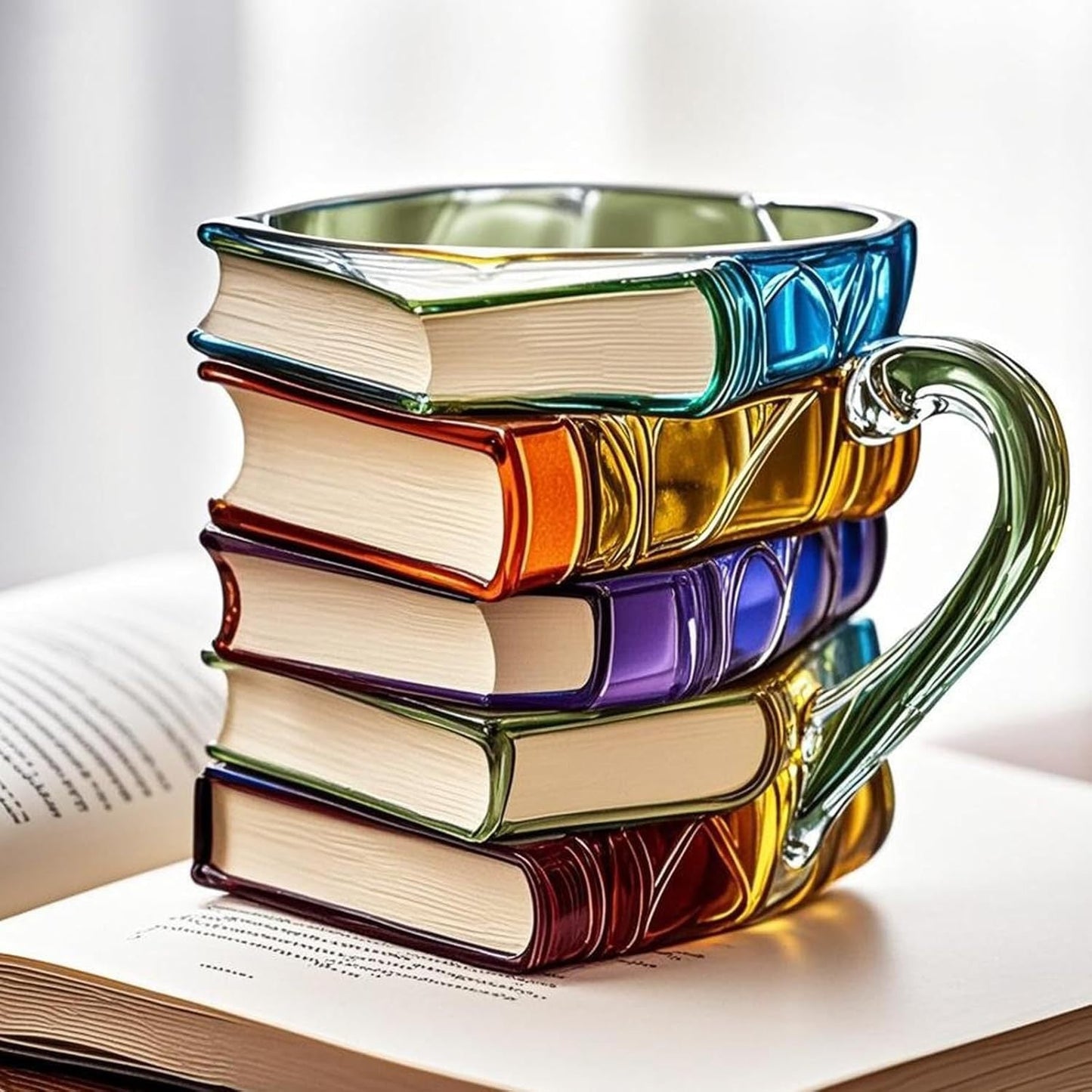 3D Book Design Glass Mug