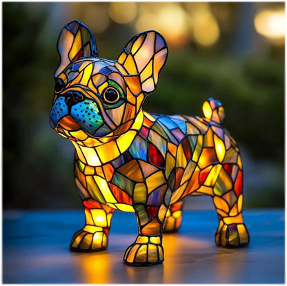 Stained Glass Dog Night Light