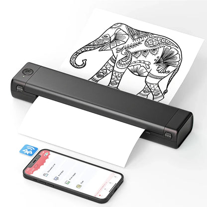 Portable Bluetooth Thermal Printer for Wireless Printing, No Ink Required, Compact Design