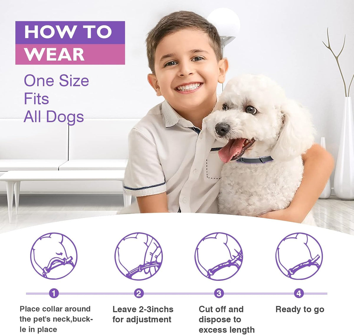 Pheromone Calming Dog Collar Triple Pack with Lavender and Chamomile, Adjustable Waterproof Collar