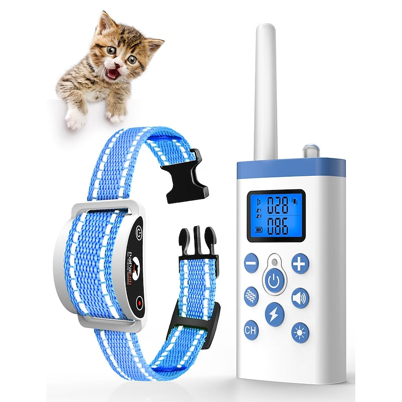 Remote Control Cat Training Collar with Adjustable Settings and Rechargeable Battery for Cats
