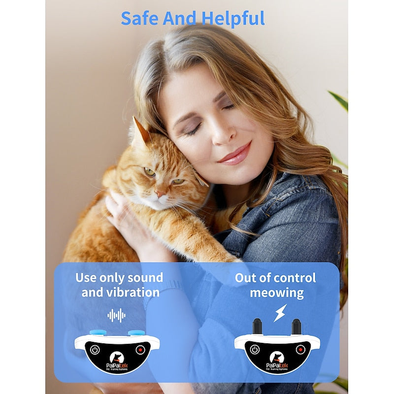 Remote Control Cat Training Collar with Adjustable Settings and Rechargeable Battery for Cats