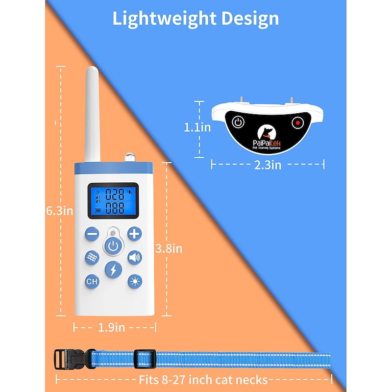 Remote Control Cat Training Collar with Adjustable Settings and Rechargeable Battery for Cats