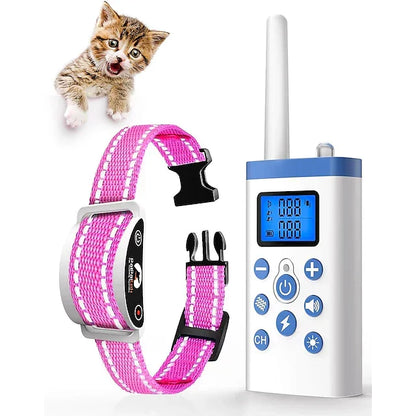 Remote Control Cat Training Collar with Adjustable Settings and Rechargeable Battery for Cats