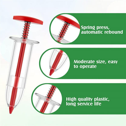 Ergonomic Plant Seed Injector for Precise Sowing in Garden and Raised Beds, Set of Two