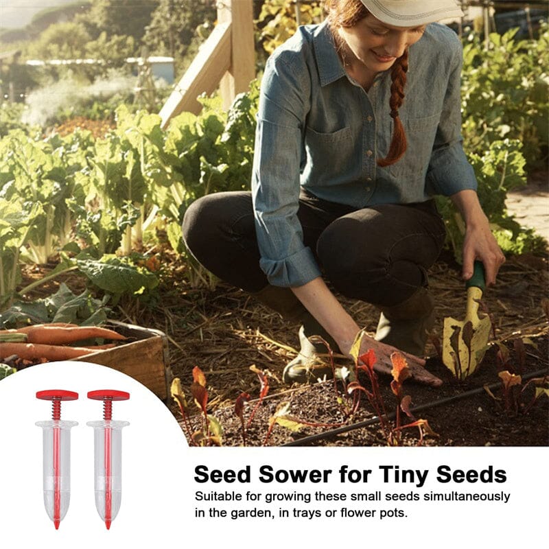 Ergonomic Plant Seed Injector for Precise Sowing in Garden and Raised Beds, Set of Two
