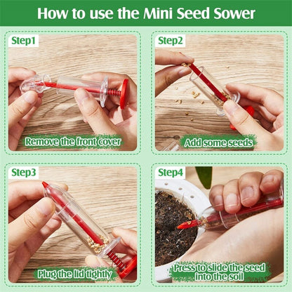 Ergonomic Plant Seed Injector for Precise Sowing in Garden and Raised Beds, Set of Two