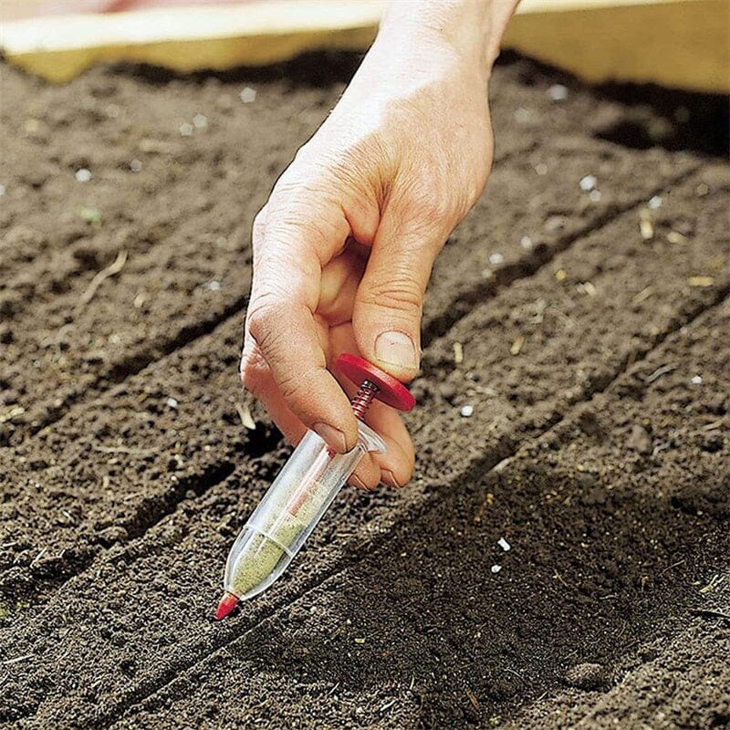 Ergonomic Plant Seed Injector for Precise Sowing in Garden and Raised Beds, Set of Two