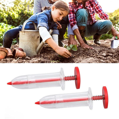 Ergonomic Plant Seed Injector for Precise Sowing in Garden and Raised Beds, Set of Two