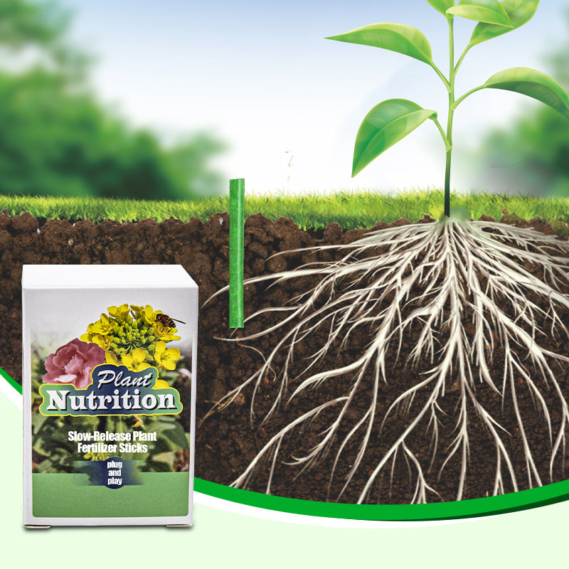 Slow-Release Plant Fertilizer Sticks for Root-Zone Feeding of Houseplants and Garden Plants