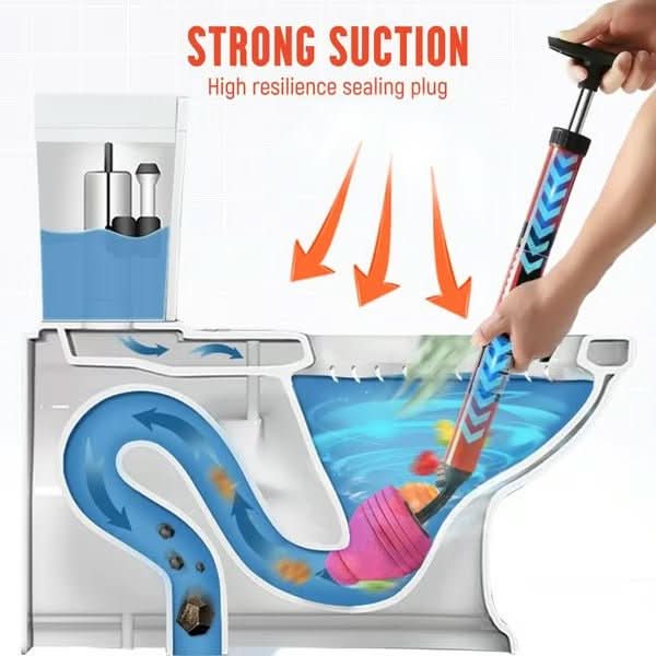 AquaPulse High-Pressure Toilet Plunger for Fast Clog Removal