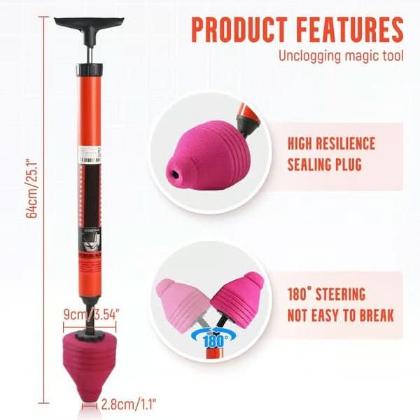 AquaPulse High-Pressure Toilet Plunger for Fast Clog Removal