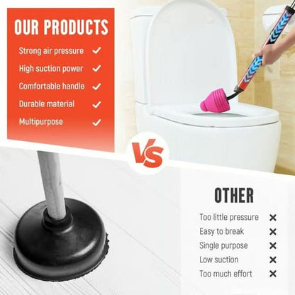 AquaPulse High-Pressure Toilet Plunger for Fast Clog Removal