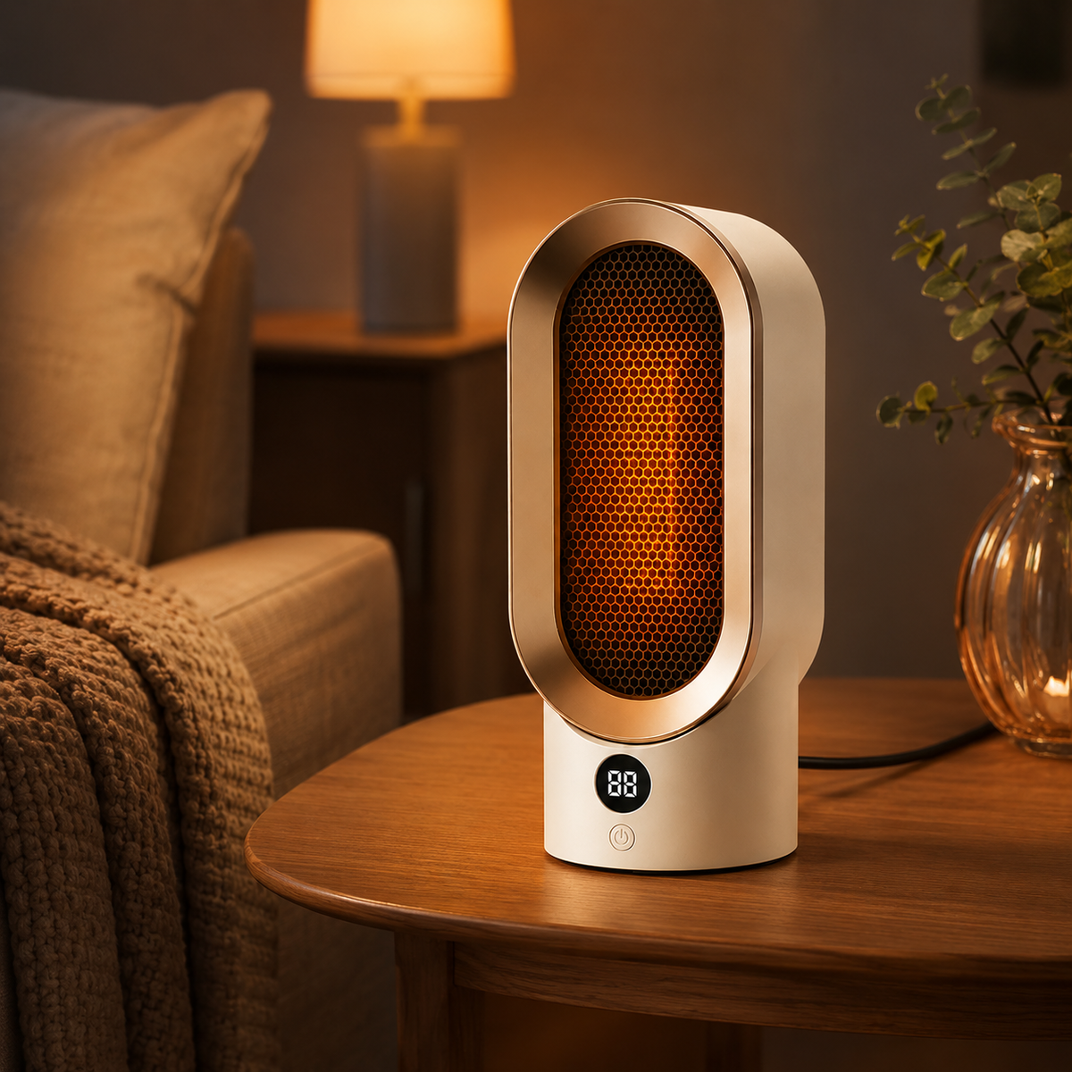 Portable Electric Heater Compact 800W Design with Quick Heating for Small Spaces