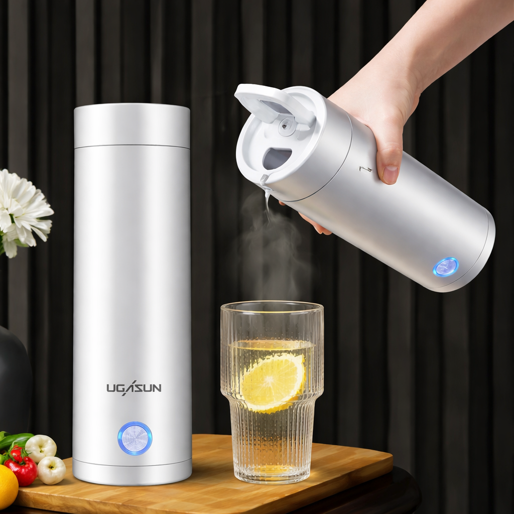 Portable Travel Electric Kettle 450ml with 4 Temperature Settings & Double Wall Design