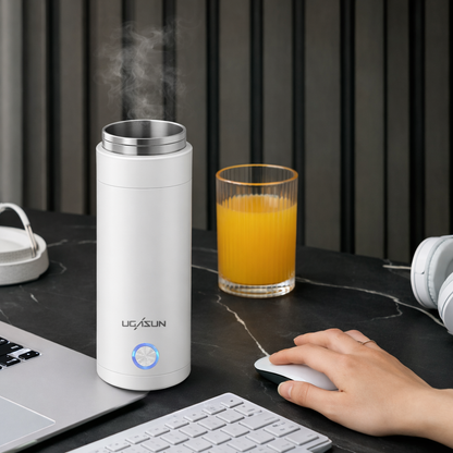Portable Travel Electric Kettle 450ml with 4 Temperature Settings & Double Wall Design