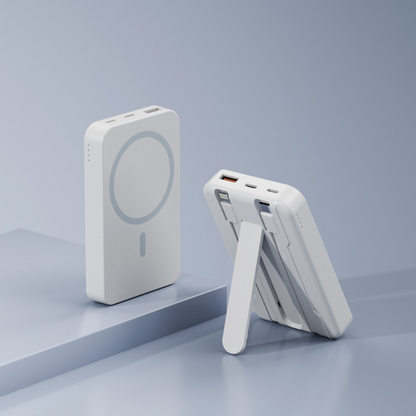 Magnetic Wireless Power Bank 10000mAh with Built-In Stand & USB-C Fast Charging for Phones