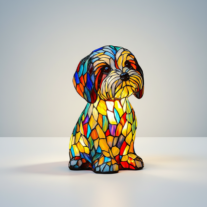 Stained Glass Dog Night Light