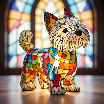 Stained Glass Dog Night Light