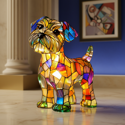 Stained Glass Dog Night Light