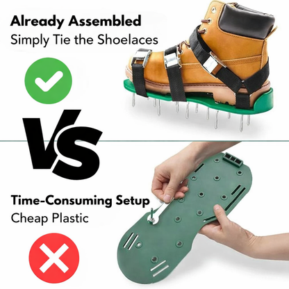 Lawn Aerator Shoes with Metal Spikes | Adjustable Straps for Walking Soil Aeration