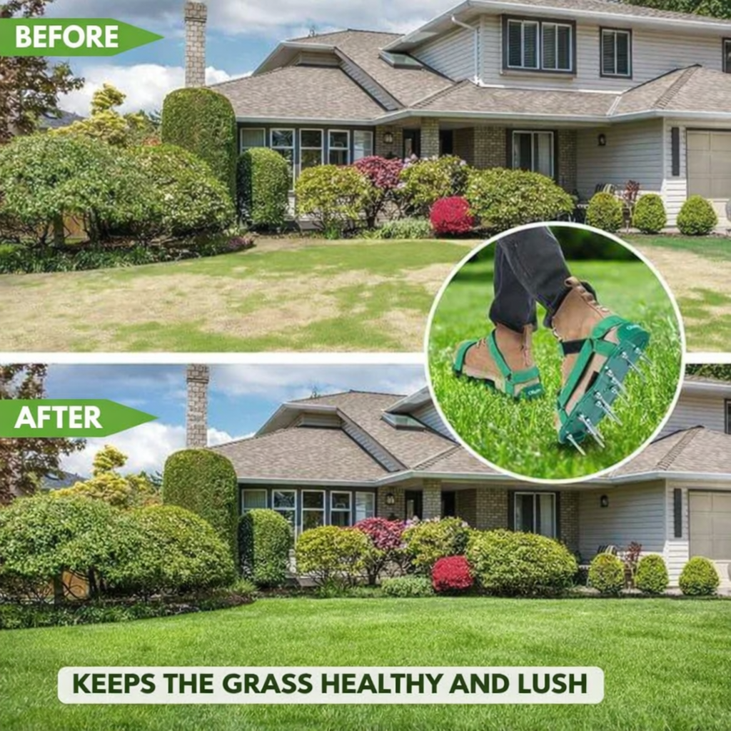 Lawn Aerator Shoes with Metal Spikes | Adjustable Straps for Walking Soil Aeration