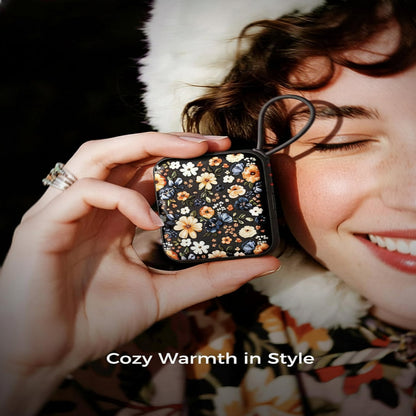 Rechargeable Electric Hand Warmer with 3 Heat Levels, Floral Design & Up to 7 Hours Warmth