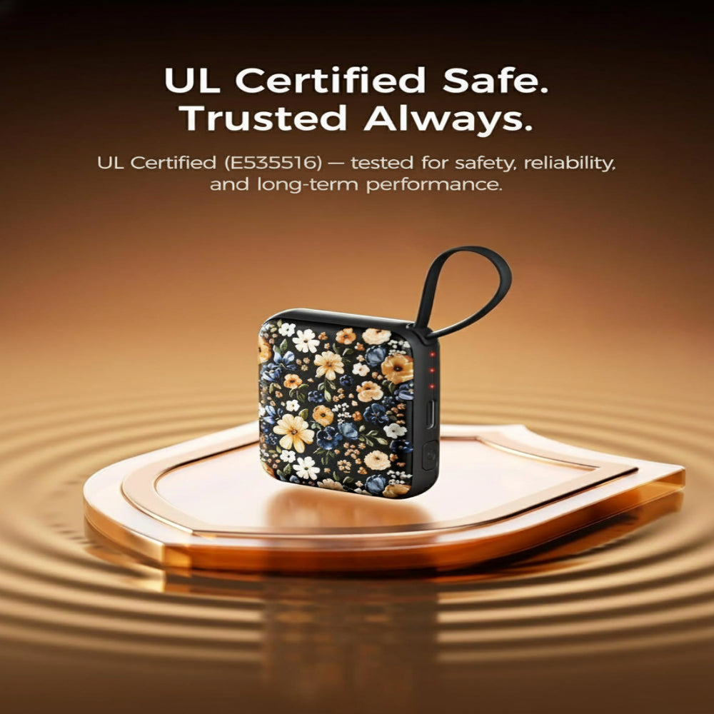 Rechargeable Electric Hand Warmer with 3 Heat Levels, Floral Design & Up to 7 Hours Warmth