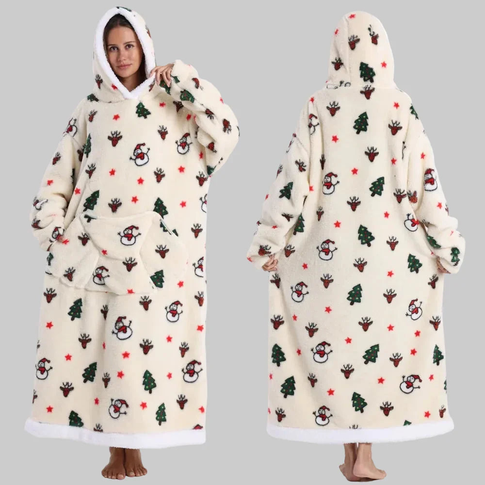 Oversized Blanket Hoodie - Wearable Hooded Blanket for Adults, Full Coverage Fit