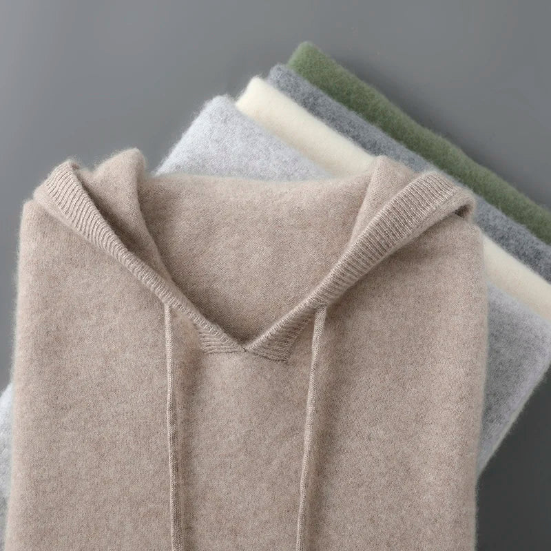 Men's Wool and Cashmere Blend Knit Jumper, Soft Warm Long Sleeve Pullover for Casual and Smart Wear