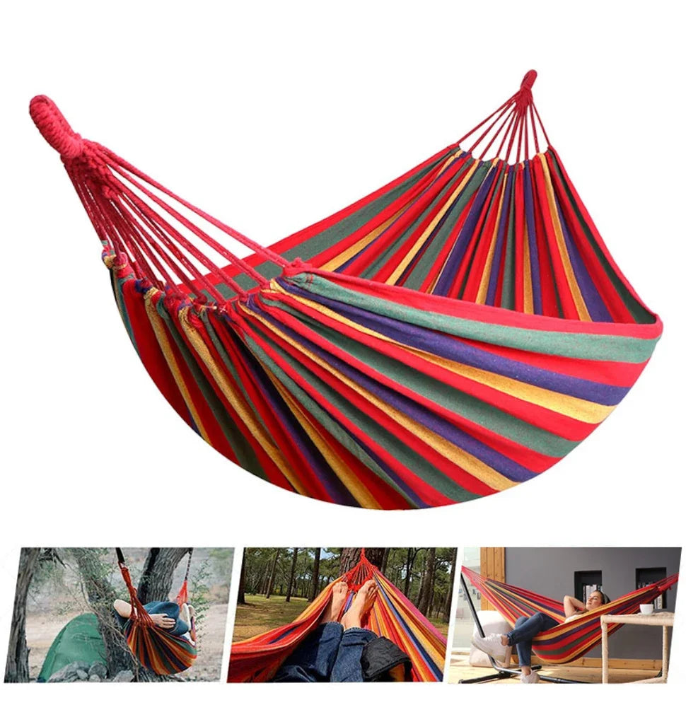 Striped Double Swing Hammock