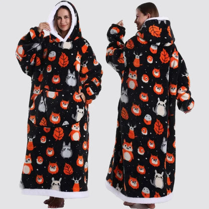 Oversized Blanket Hoodie - Wearable Hooded Blanket for Adults, Full Coverage Fit