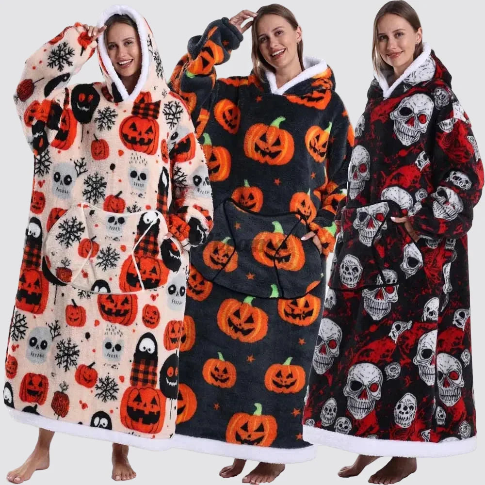 Oversized Blanket Hoodie - Wearable Hooded Blanket for Adults, Full Coverage Fit