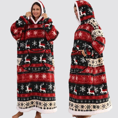 Oversized Blanket Hoodie - Wearable Hooded Blanket for Adults, Full Coverage Fit