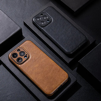 Genuine Leather iPhone Case with Shockproof Protective Core, Slim Profile and Comfortable Grip