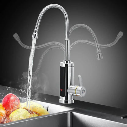 3000W Instant Electric Hot Water Tap with LED Temperature Display, Warm Water in Seconds