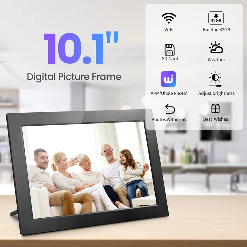 WiFi Digital Photo Frame with 25.6cm IPS Touchscreen, 32GB Storage & Auto-Rotate Slideshow