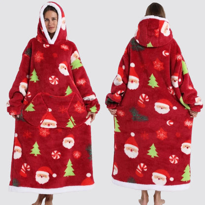Oversized Blanket Hoodie - Wearable Hooded Blanket for Adults, Full Coverage Fit