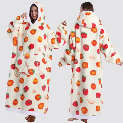 Oversized Blanket Hoodie - Wearable Hooded Blanket for Adults, Full Coverage Fit