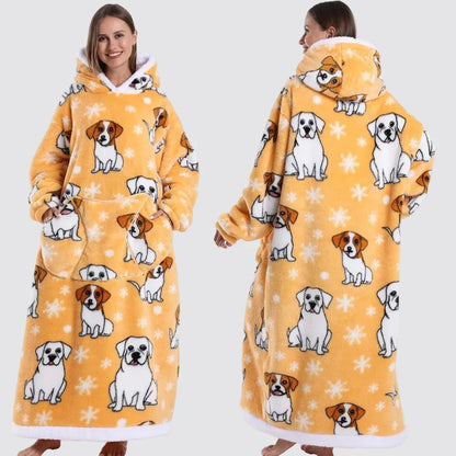 Oversized Blanket Hoodie - Wearable Hooded Blanket for Adults, Full Coverage Fit